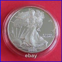 USA 2004 W ONE DOLLAR 1oz. 999 SILVER PROOF EAGLE