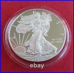 USA 2013 W ONE DOLLAR 1oz. 999 SILVER PROOF EAGLE complete