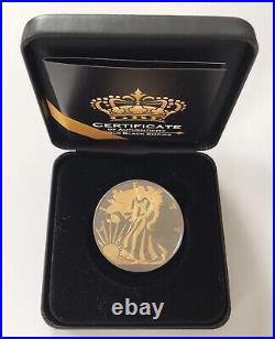 USA Liberty American Eagle 1 oz. 999 Silver Ruthenium & Gold Gilded Pure Silve