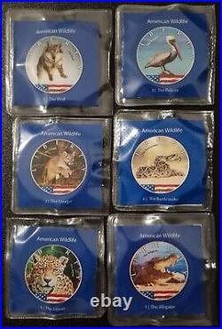USA United States Silver Eagle Dollar 2022 Colorized American Wildlife Full Set