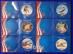 USA United States Silver Eagle Dollar 2022 Colorized American Wildlife Full Set