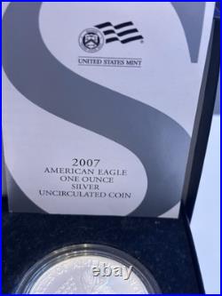 US 2007 American Eagle One Ounce, 0.999 Silver. Uncirculated West Point Mint US 2007 American Eagle One Ounce, 0.999 Silver. Uncirculated West Point Mint