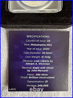 US 2020 (P) Emergency Issue Silver Eagle $1 Dollar Coin Philadelphia Mint 1oz