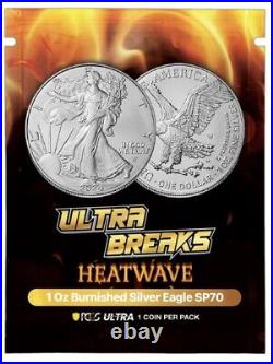 Ultra Breaks HEATWAVE SP 70 Burnished 1 Oz Silver Eagle SEALED! Most Gold Chase