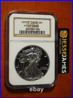 Ultra Rare! 1997 P Proof Silver Eagle Ngc Pf69 Cameo Classic Brown Label