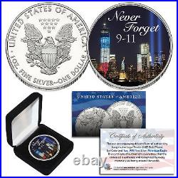 WORLD TRADE CENTER Night US Mint American Silver Eagle Dollar 1 oz Coin WTC 9/11