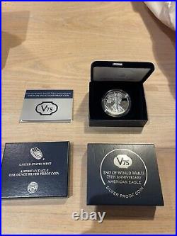 WWII 75th Anniversary American Eagle Silver Proof Coin Mint Condition, Limited