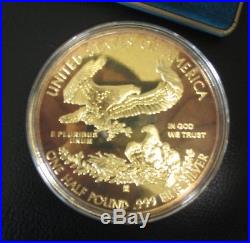 Washington Mint 8oz 999 Fine Silver Gold Half-Pound Silver Eagle 2005 Box & COA