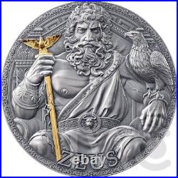 Zeus The Great Greek Mythology 3 oz Antique finish Silver Coin CFA Cameroon 2025 Zeus The Great Greek Mythology 3 oz Antique finish Silver Coin CFA Cameroon 2025
